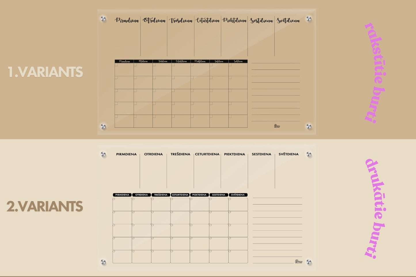 Acrylic Wall Planner "CLEAR VISION" - HUGE
