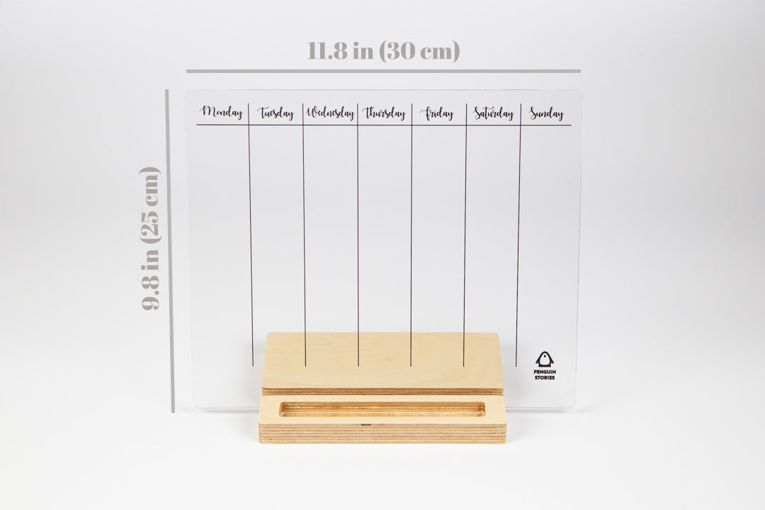 WEEKLY Acrylic Desk Planner with Wooden Stand