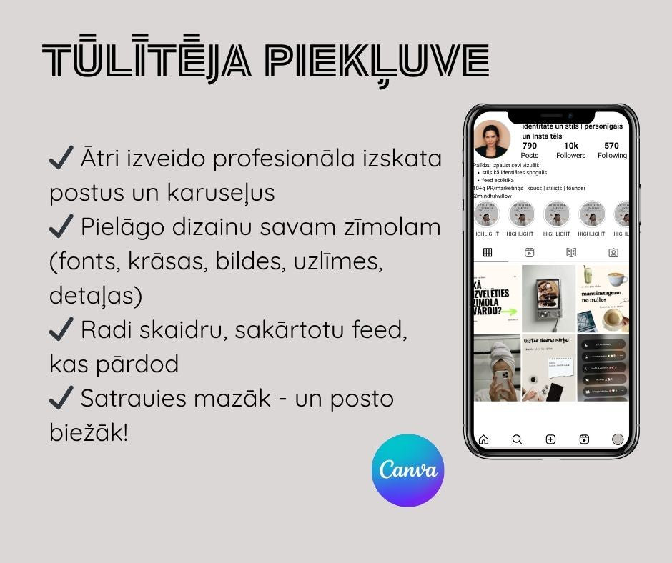 Canva iOS CORE dizaina veidnes satura veidotājiem, mazajiem uzņēmumiem un personīgajiem zīmoliem (+bonuss)