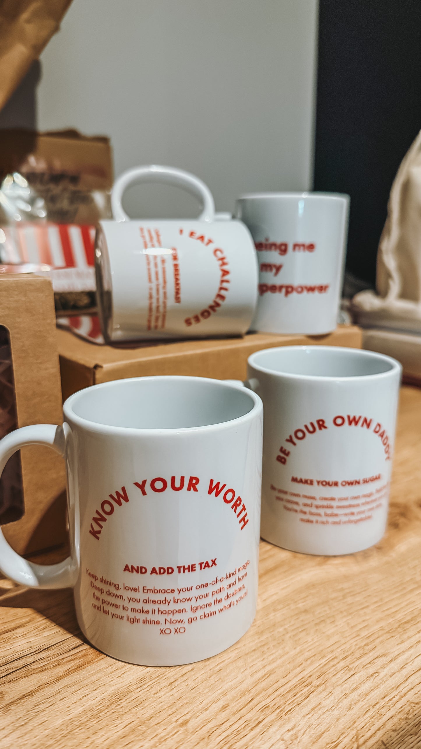 Mug "Know your worth and add the tax"