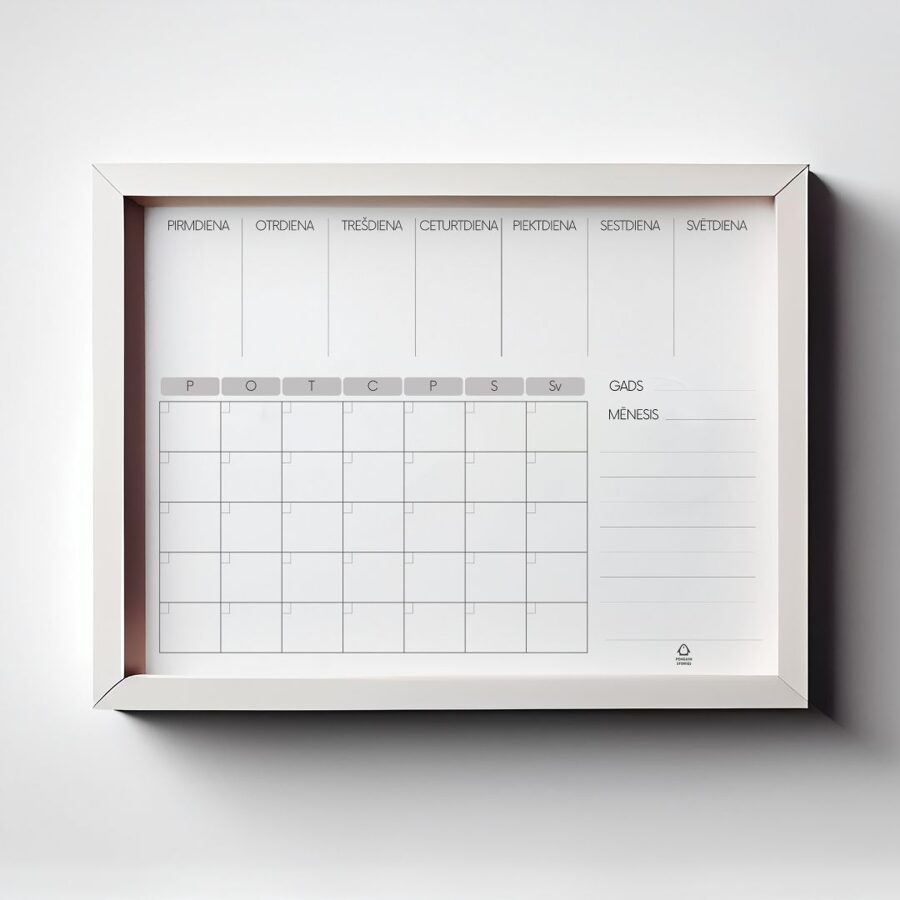 Framed acrylic planner 50 x 70 cm