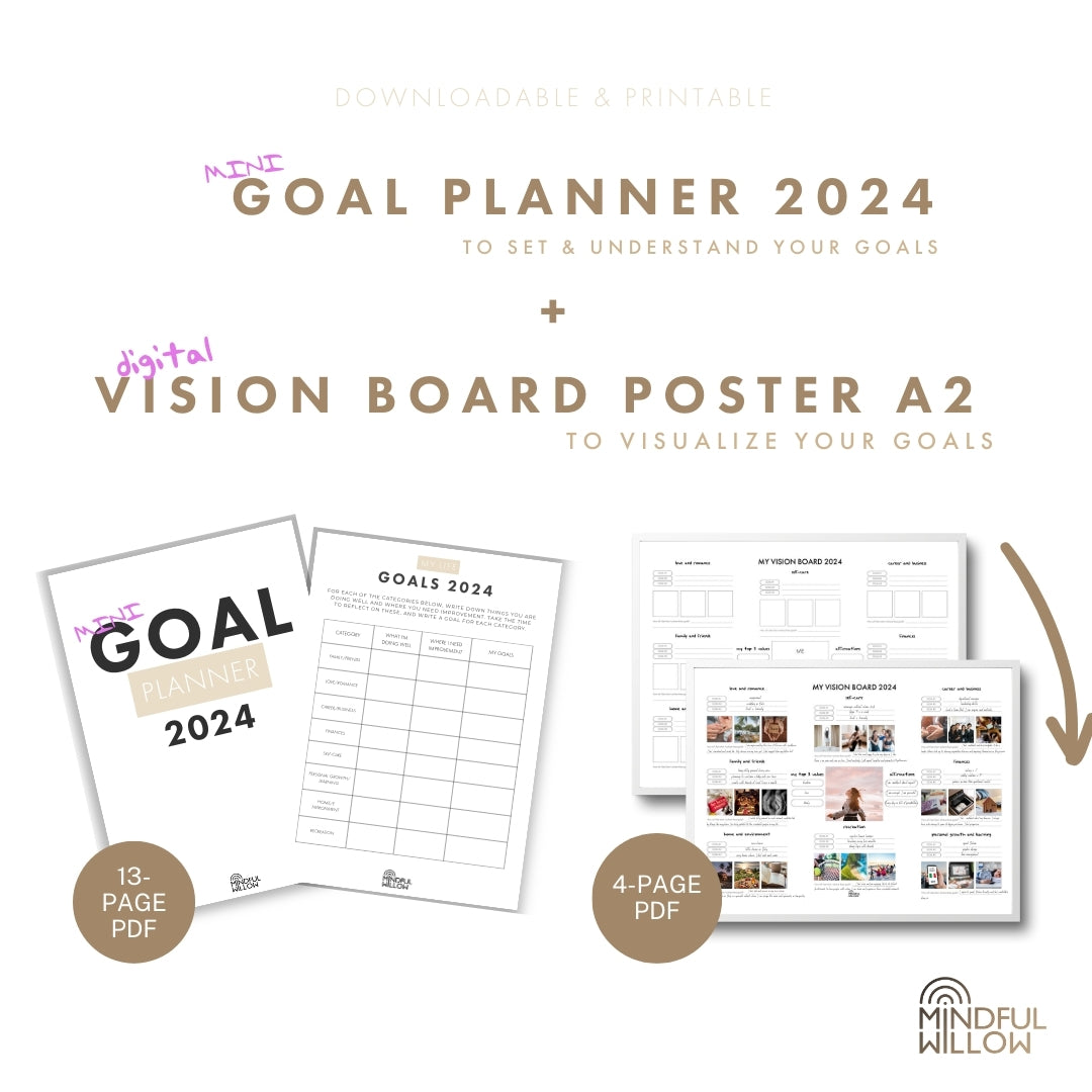 Mini Goal Planner + Vision Board Poster A2