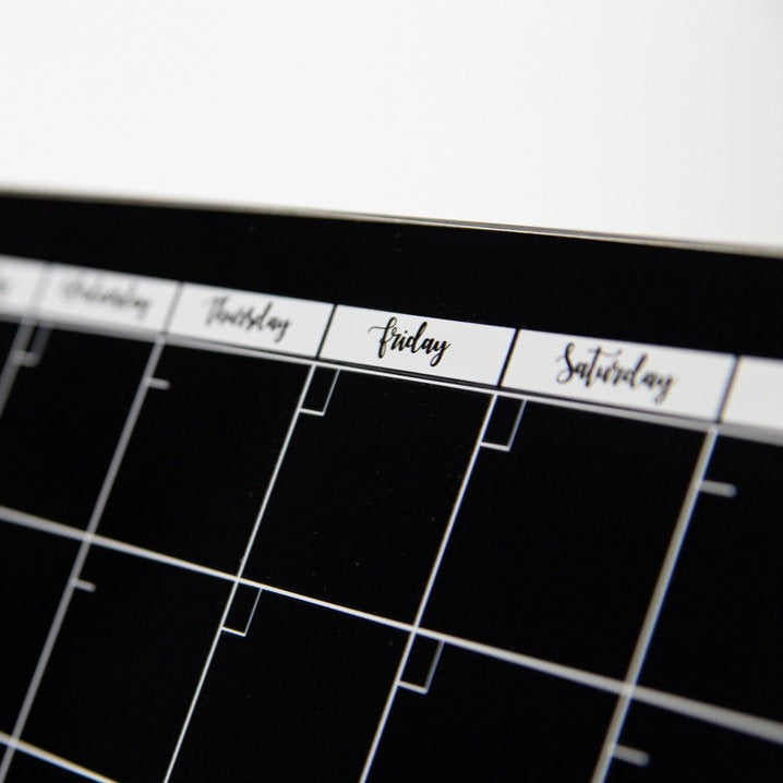 MONTHLY Acrylic Desk Planner with Wooden Stand