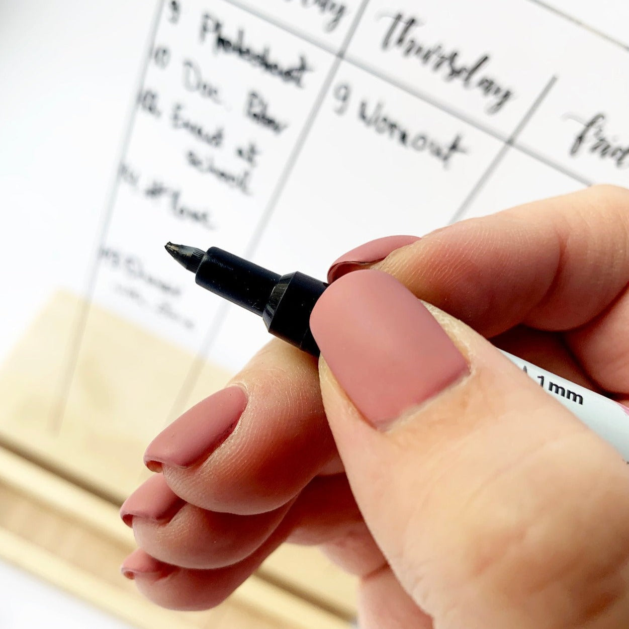 WEEKLY Acrylic Desk Planner with Wooden Stand
