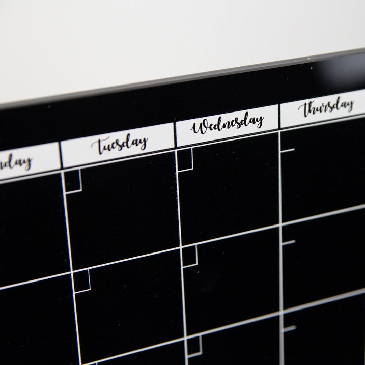MONTHLY Acrylic Desk Planner with Wooden Stand