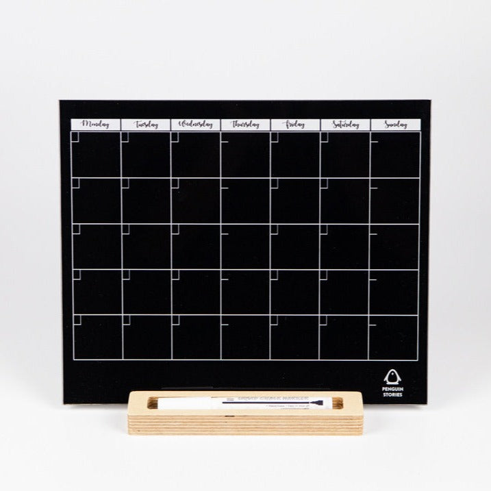 MONTHLY Acrylic Desk Planner with Wooden Stand