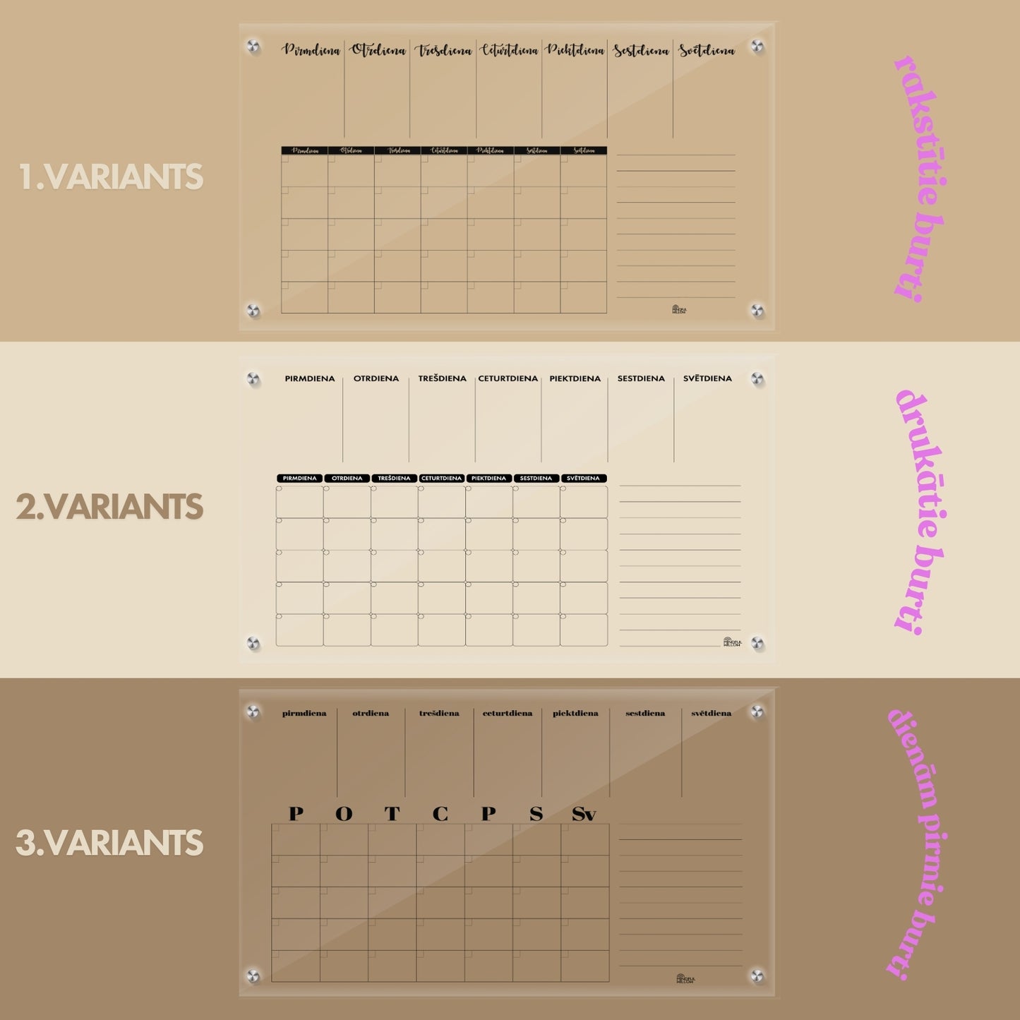 Acrylic Wall Planner "CLEAR VISION" - HUGE