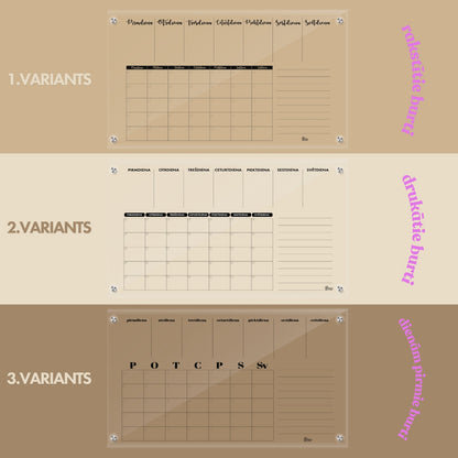 Acrylic Wall Planner "CLEAR VISION" - HUGE