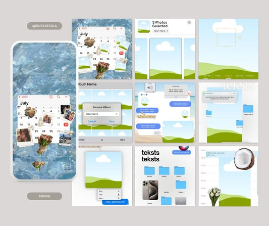 Canva iOS CORE dizaina veidnes satura veidotājiem, mazajiem uzņēmumiem un personīgajiem zīmoliem (+bonuss)
