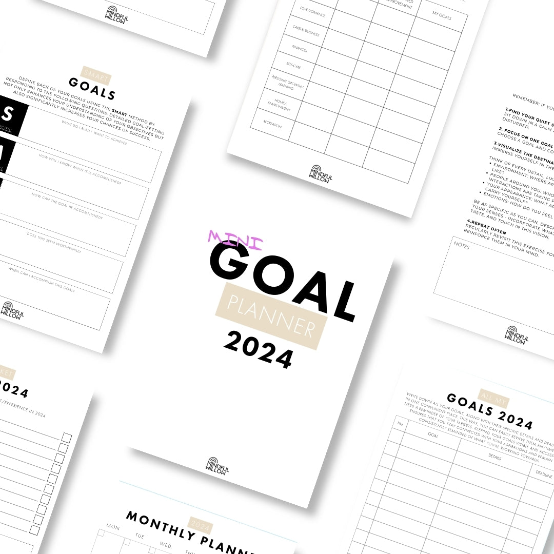 DIGITĀLS Mērķu kartes komplekts 2024 Nr.1. (3in1): Mini mērķu plānotājs + Mērķu kartes žurnāls + Mērķu kartes plakāts
