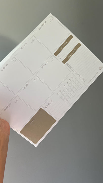 Undated Weekly planner pad - A4, 52 pages