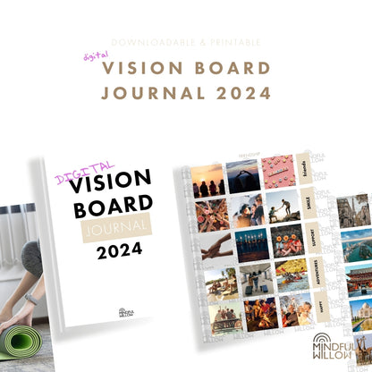 ULTIMATE DIGITAL VISION BOARD 2024 SET 3in1: Mini Goal Planner + Vision Board Journal + Vision Board Poster