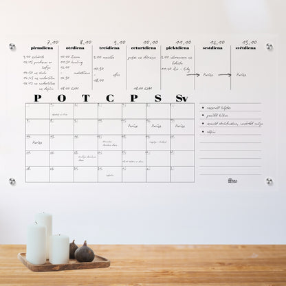 Acrylic Wall Planner "CLEAR VISION" - HUGE