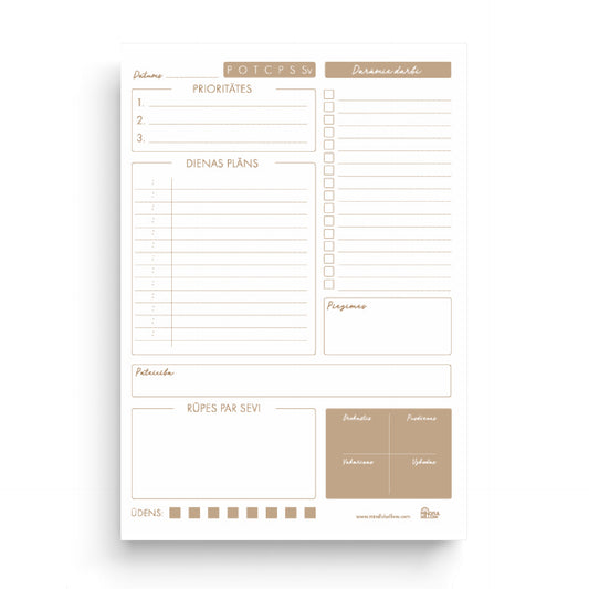 Undated Daily planner pad - A5, 95 pages