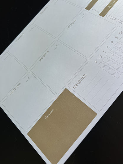 Undated Weekly planner pad - A4, 52 pages