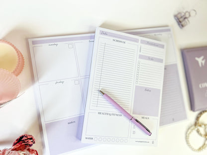 Undated Daily planner pad - LAVENDER