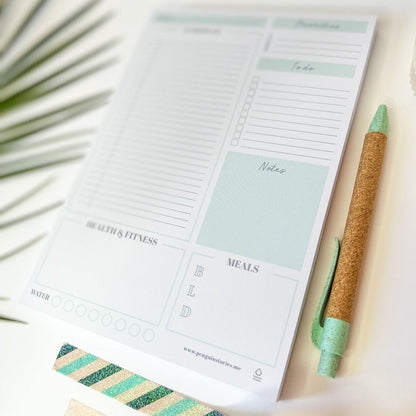 Undated Daily planner pad - GREEN