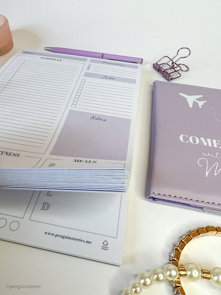 Undated Daily planner pad - LAVENDER